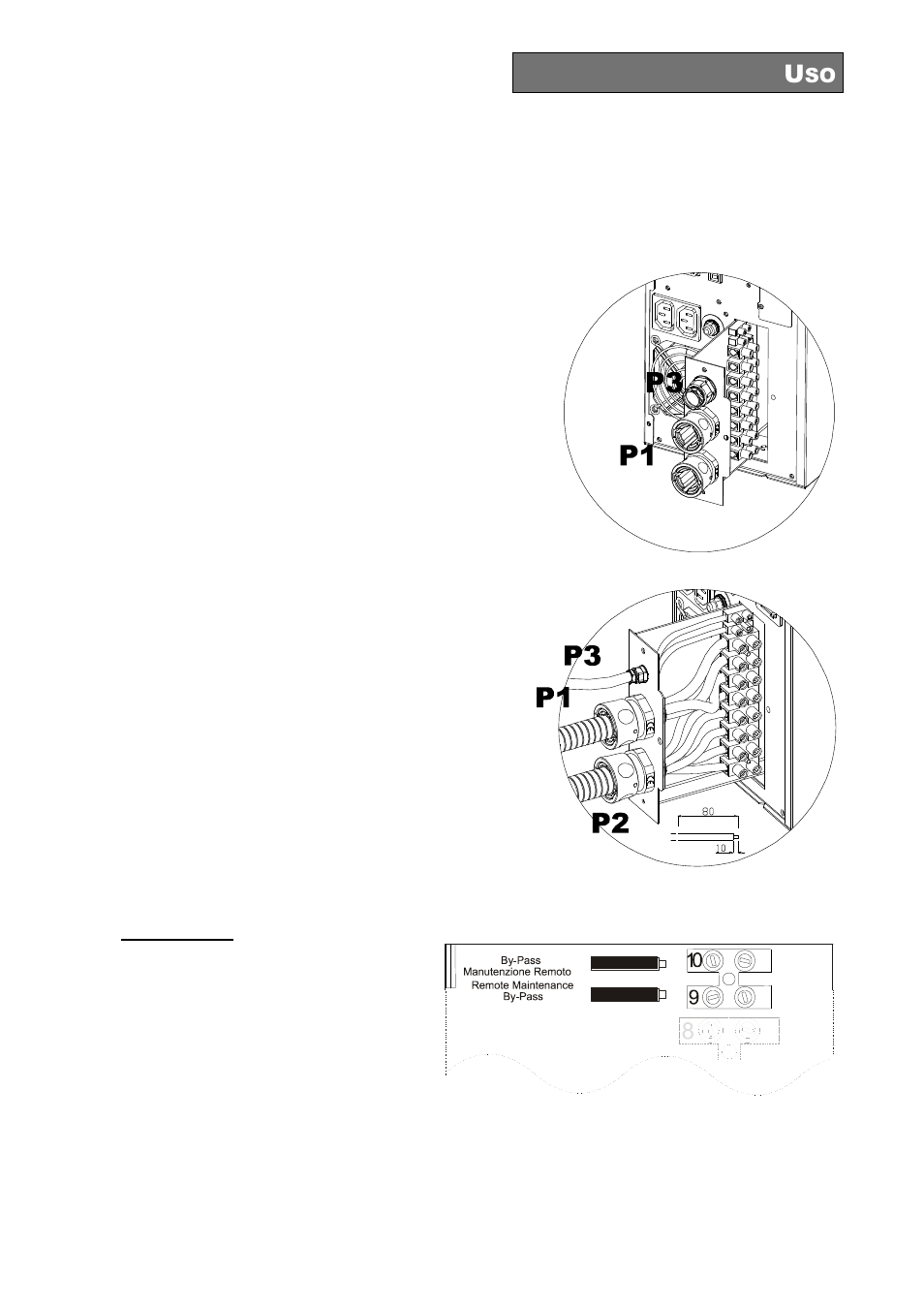 Versión con by-pass remoto externo | Riello UPS Sentinel Dual (High Power) (3.3 - 10 kVA) User Manual | Page 175 / 196