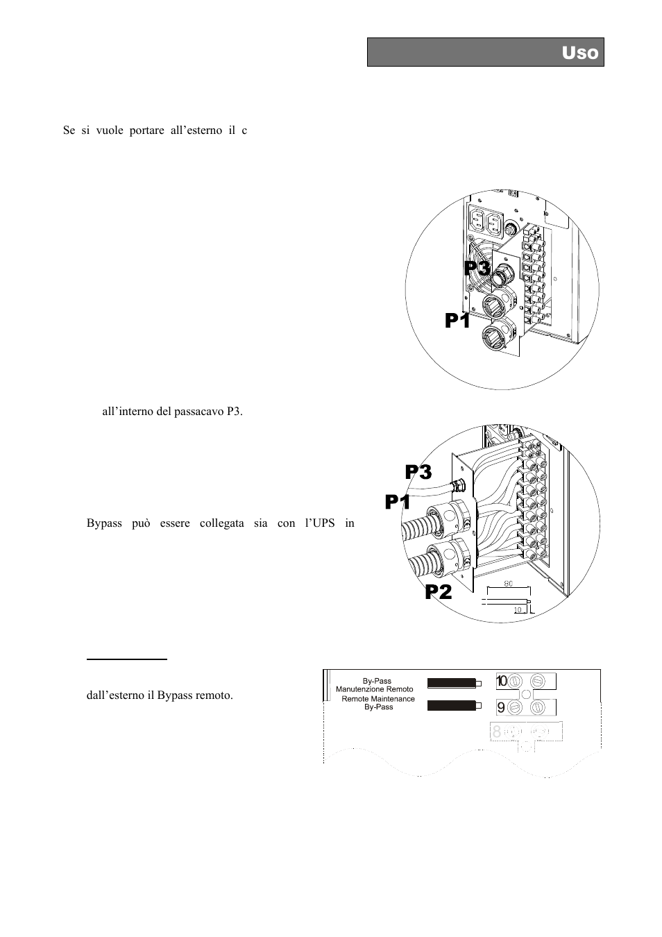 Versione con comando di by-pass remoto esterno | Riello UPS Sentinel Dual (High Power) (3.3 - 10 kVA) User Manual | Page 31 / 196