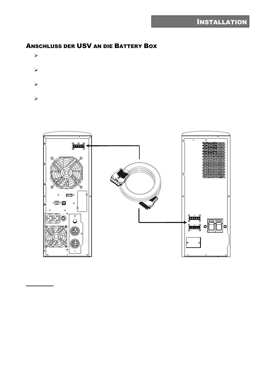 Nschluss der, An die, Attery | Riello UPS Sentinel Dual (High Power) (3.3 - 10 kVA) User Manual | Page 99 / 196