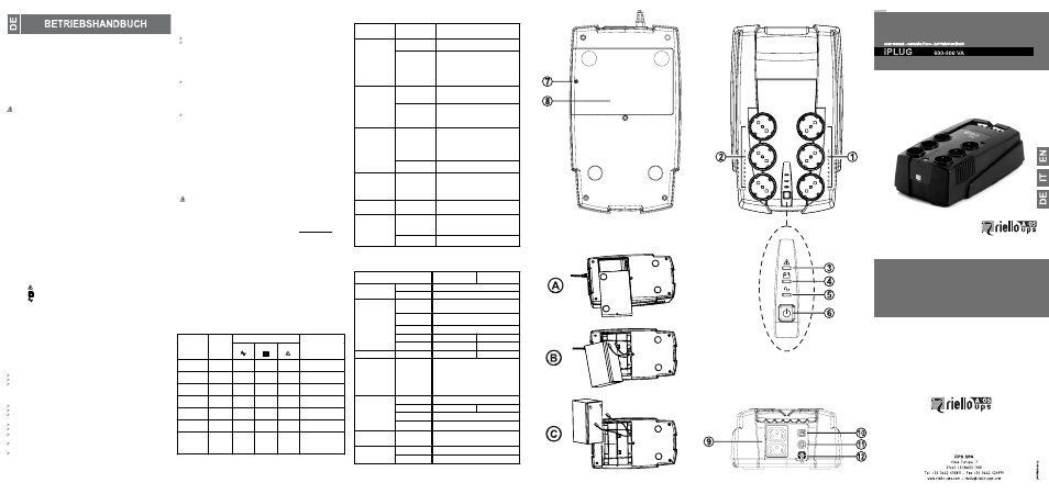 Riello UPS iPlug (600 - 800 VA) User Manual | 2 pages