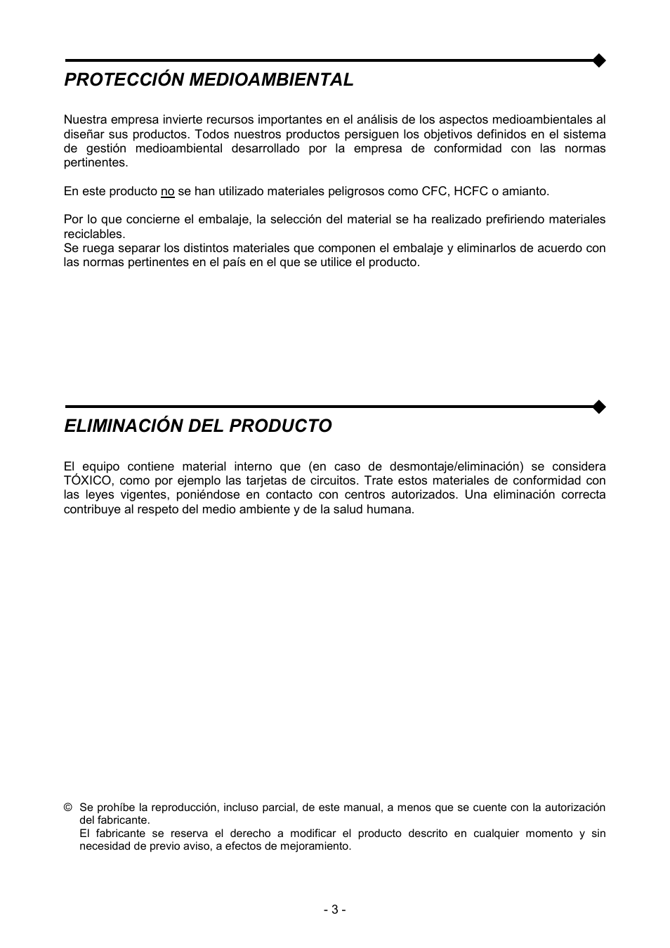 Protección medioambiental, Eliminación del producto | Riello UPS NetMan 204 User Manual | Page 3 / 48