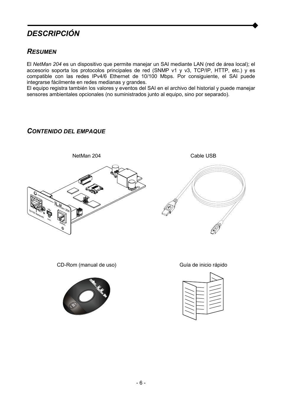 Riello UPS NetMan 204 User Manual | Page 6 / 48