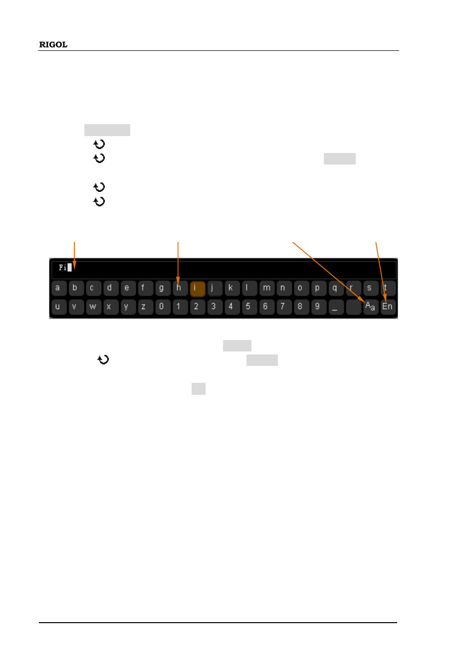 English input method | RIGOL DS6000 Series User Manual | Page 222 / 280