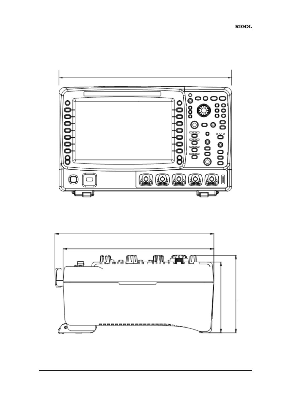 Appearance and dimensions, Appearance and dimensions -3 | RIGOL DS6000 Series User Manual | Page 25 / 280