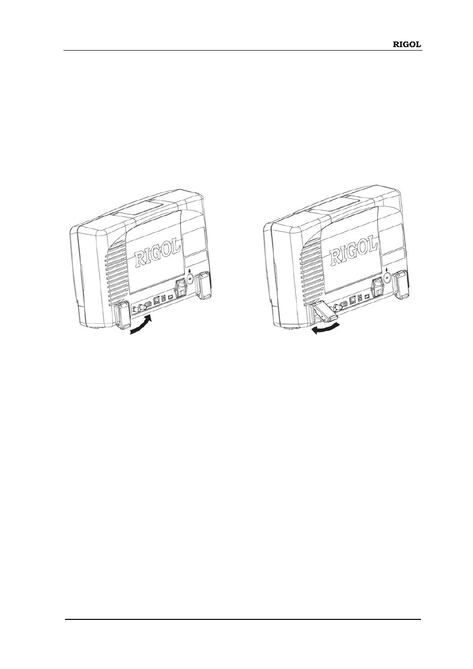 To adjust the supporting legs, To adjust the supporting legs -5 | RIGOL DS6000 Series User Manual | Page 27 / 280