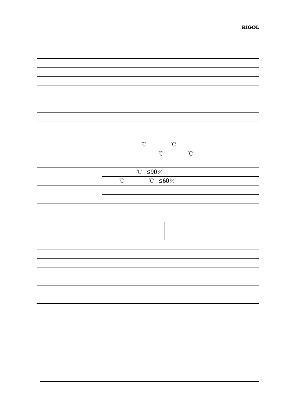 General specifications | RIGOL DS6000 Series User Manual | Page 273 / 280