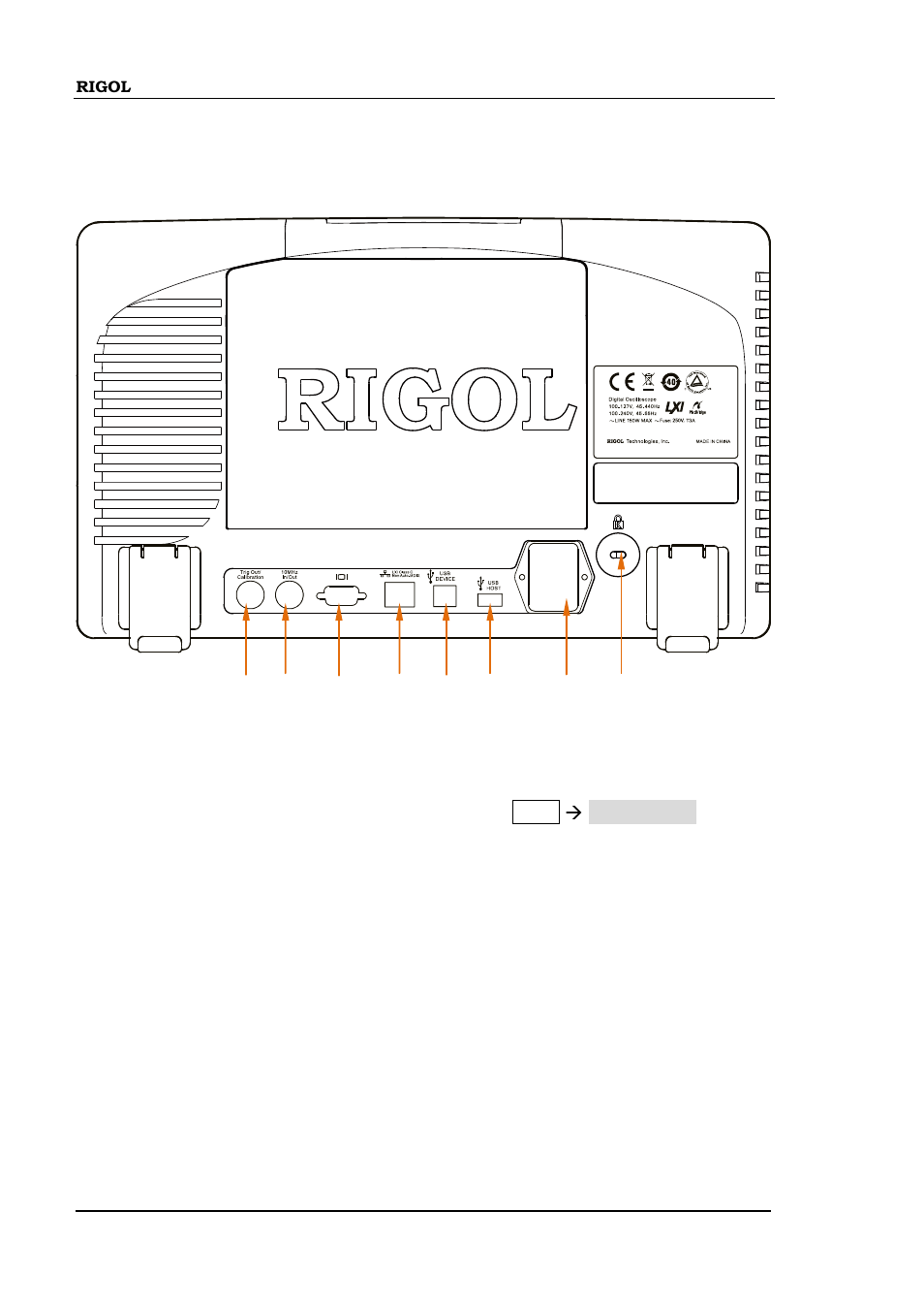 Rear panel overview, Rear panel overview -14 | RIGOL DS6000 Series User Manual | Page 36 / 280