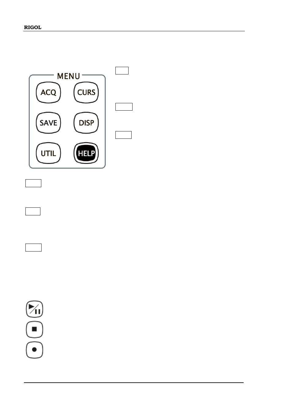 Menu, Record, Menu -22 record -22 | RIGOL DS6000 Series User Manual | Page 44 / 280
