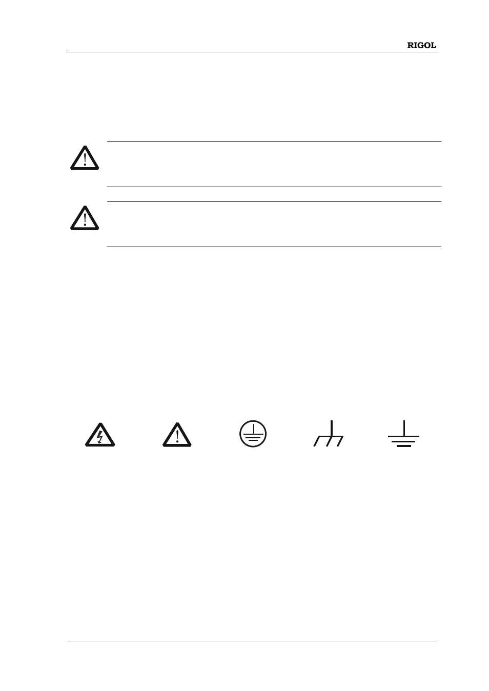 Safety terms and symbols | RIGOL DS6000 Series User Manual | Page 45 / 79