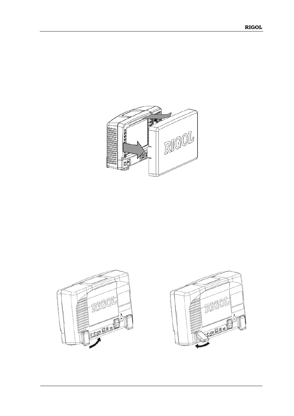 To prepare for operation, To remove the cover, To adjust the supporting legs | RIGOL DS6000 Series User Manual | Page 53 / 79