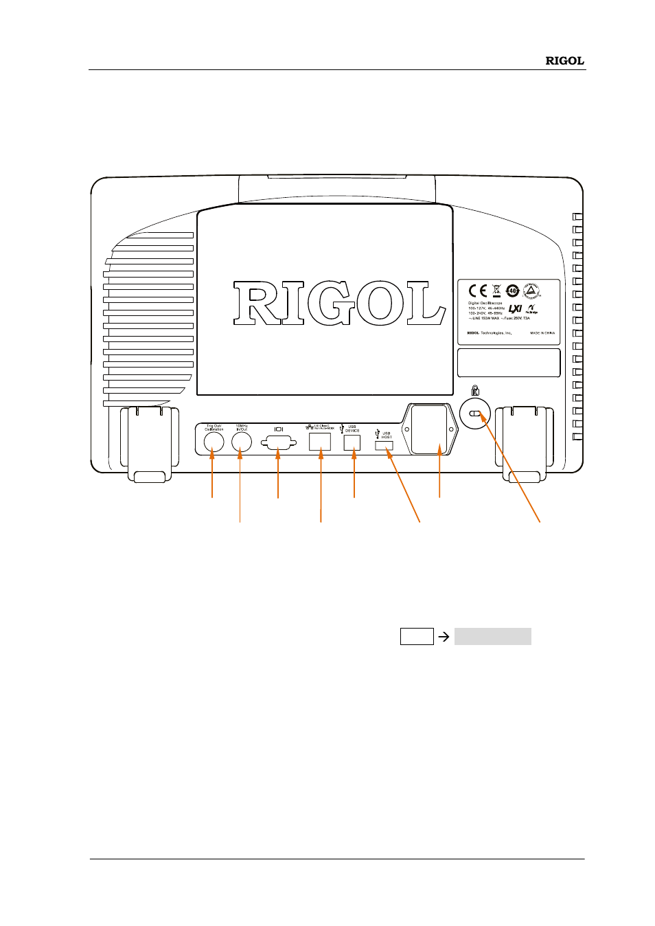 Rear panel overview | RIGOL DS6000 Series User Manual | Page 59 / 79