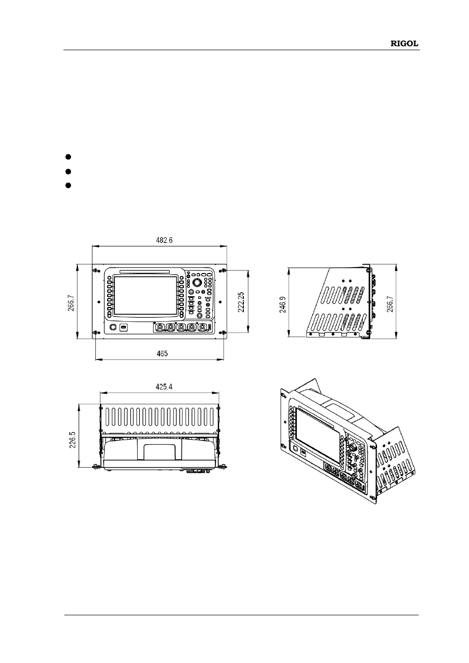 Installation space | RIGOL DS6000 Series User Manual | Page 73 / 79