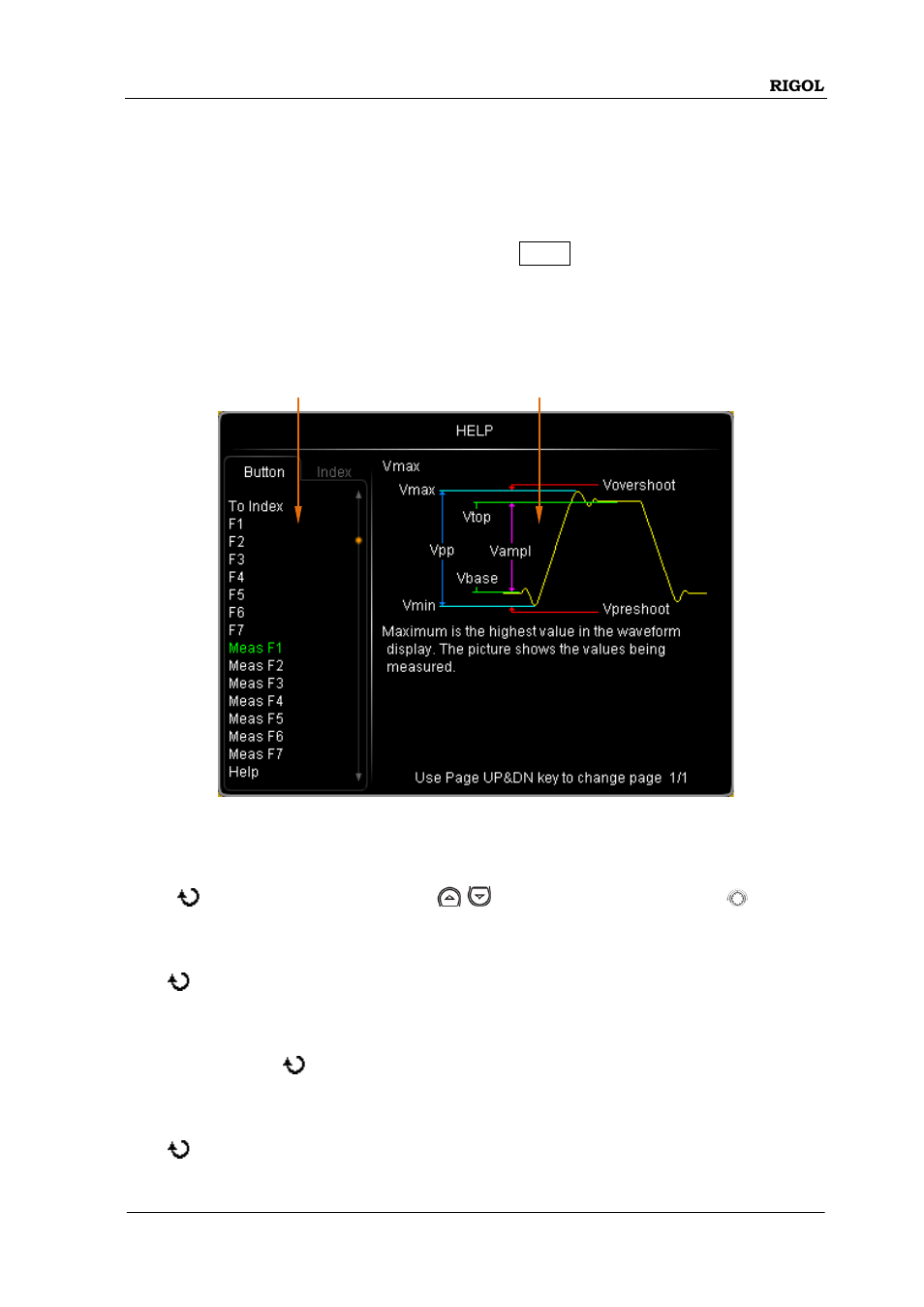 To use the built-in help system | RIGOL DS6000 Series User Manual | Page 77 / 79
