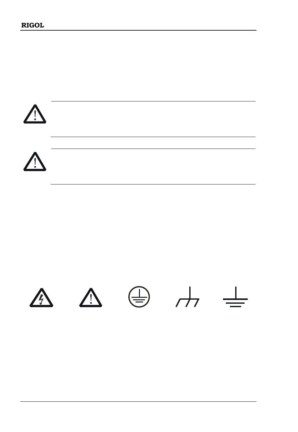 Safety terms and symbols | RIGOL DS6000 Series User Manual | Page 34 / 63