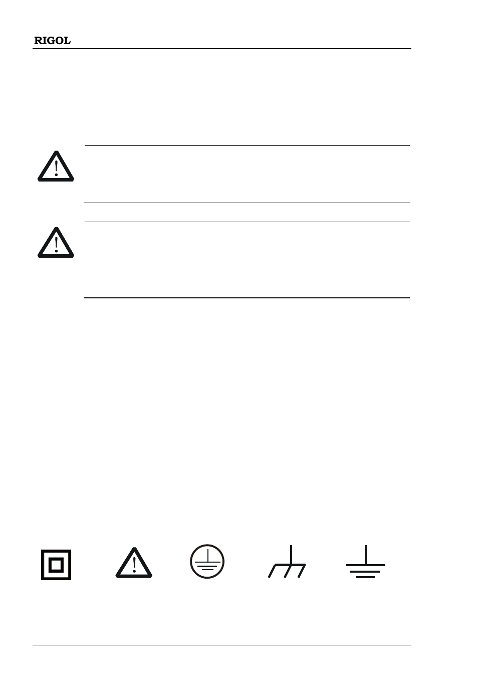 Safety terms and symbols | RIGOL DS6000 Series User Manual | Page 28 / 45