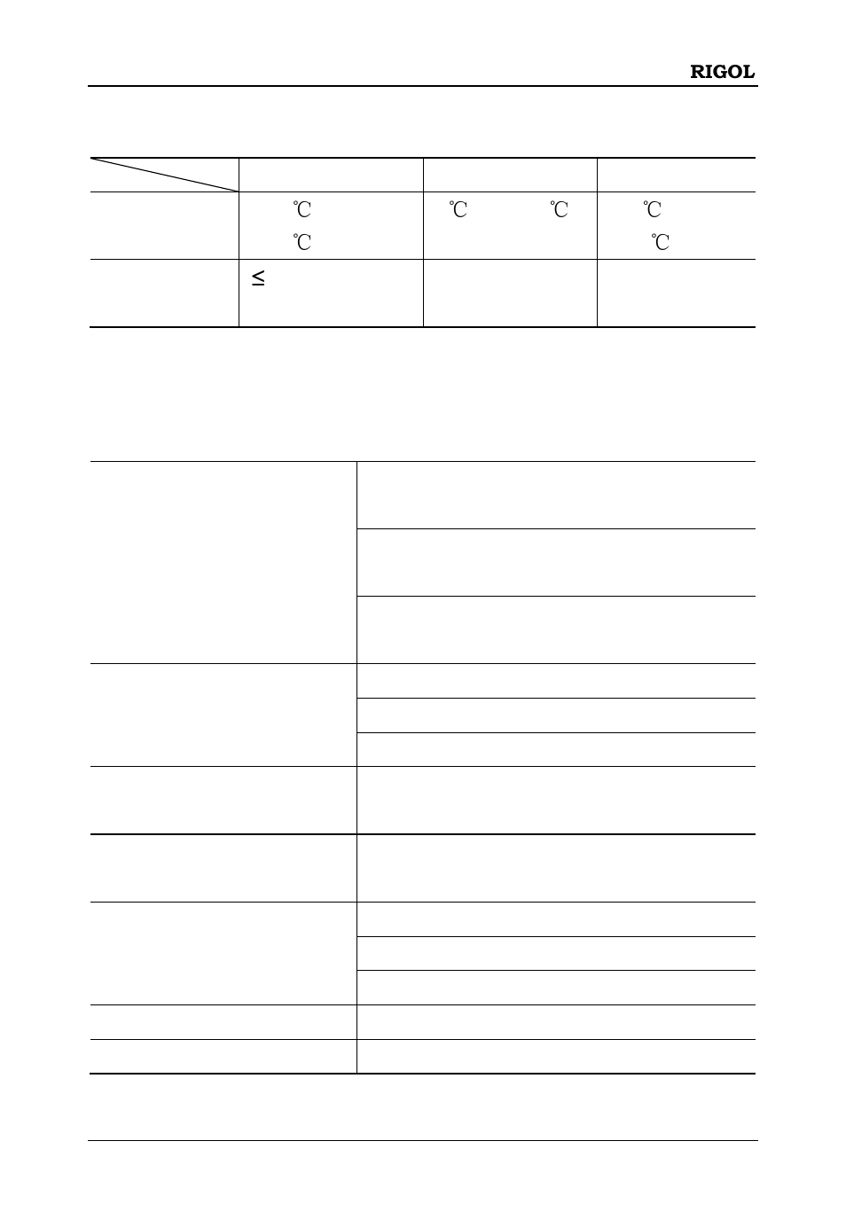 Operation environment, General specifications, Operation environment general specifications | RIGOL DS6000 Series User Manual | Page 39 / 42