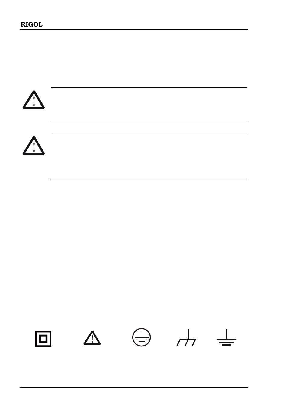 Safety terms and symbols | RIGOL DS6000 Series User Manual | Page 38 / 66