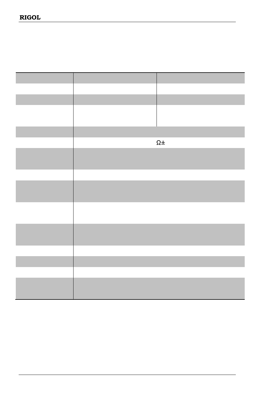 Specifications | RIGOL DS6000 Series User Manual | Page 48 / 49