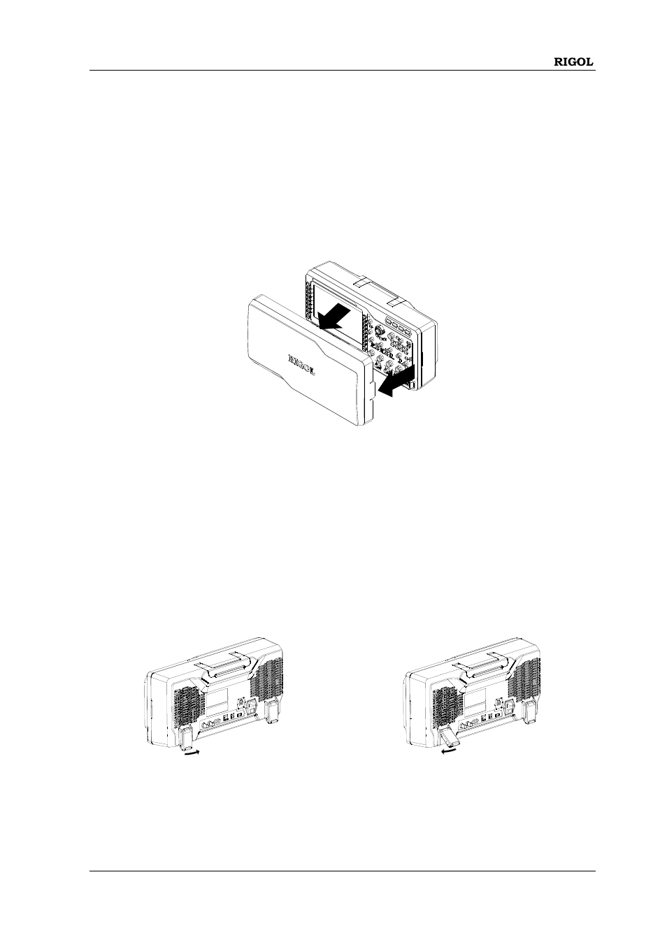To prepare for operation, To remove the cover, To adjust the supporting legs | RIGOL MSO/DS4000 Series User Manual | Page 45 / 68