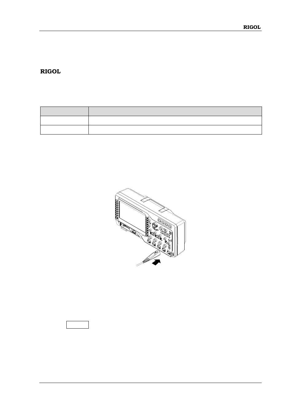 To connect the probe, Function inspection | RIGOL MSO/DS4000 Series User Manual | Page 47 / 68