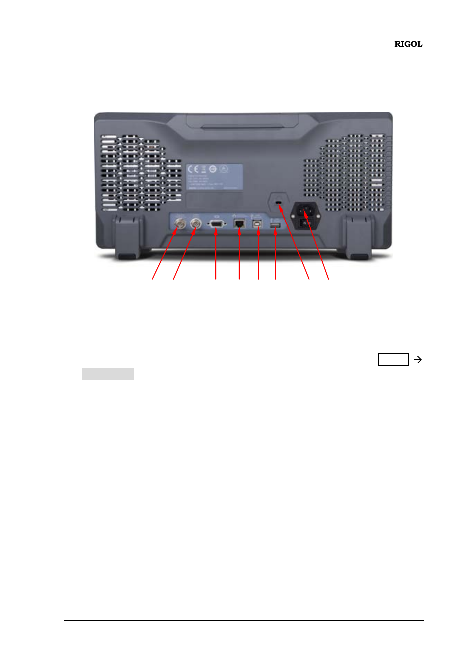 Rear panel overview | RIGOL MSO/DS4000 Series User Manual | Page 51 / 68