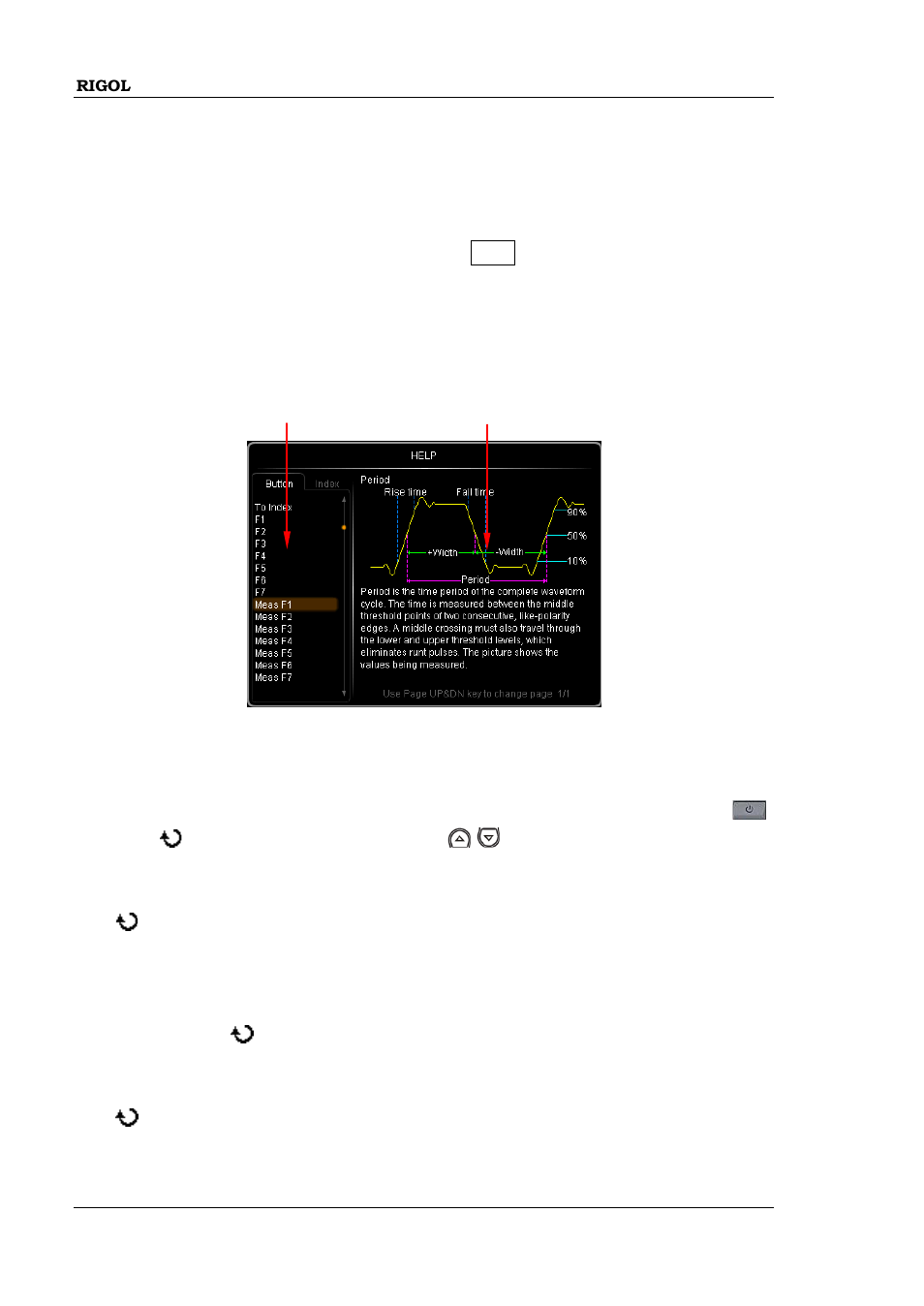 To use the built-in help system | RIGOL MSO/DS4000 Series User Manual | Page 66 / 68