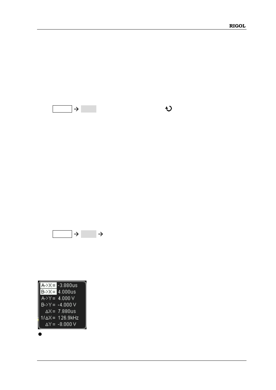 Cursor measurement, Manual mode, Cursor measurement -25 | Manual mode -25 | RIGOL MSO/DS2000A Series User Manual | Page 161 / 317