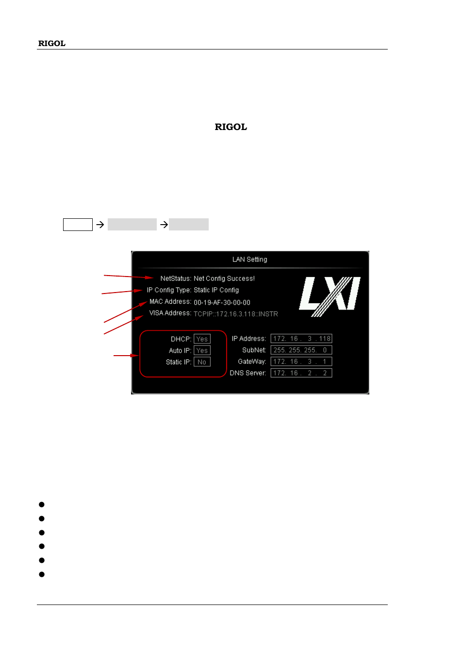 Remote interface configuration, Lan setting, Remote interface configuration -2 | Lan setting -2, Network status | RIGOL MSO/DS2000A Series User Manual | Page 270 / 317