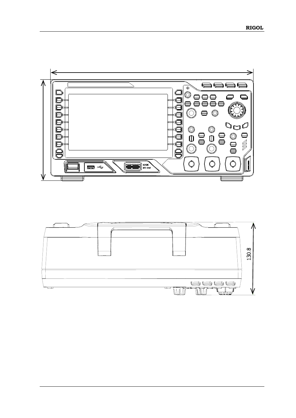 Appearance and dimensions, Appearance and dimensions -3 | RIGOL MSO/DS2000A Series User Manual | Page 31 / 317