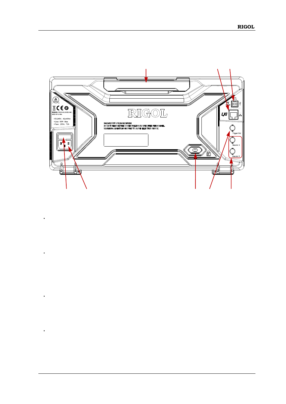 Rear panel overview, Rear panel overview -11 | RIGOL MSO/DS2000A Series User Manual | Page 39 / 317