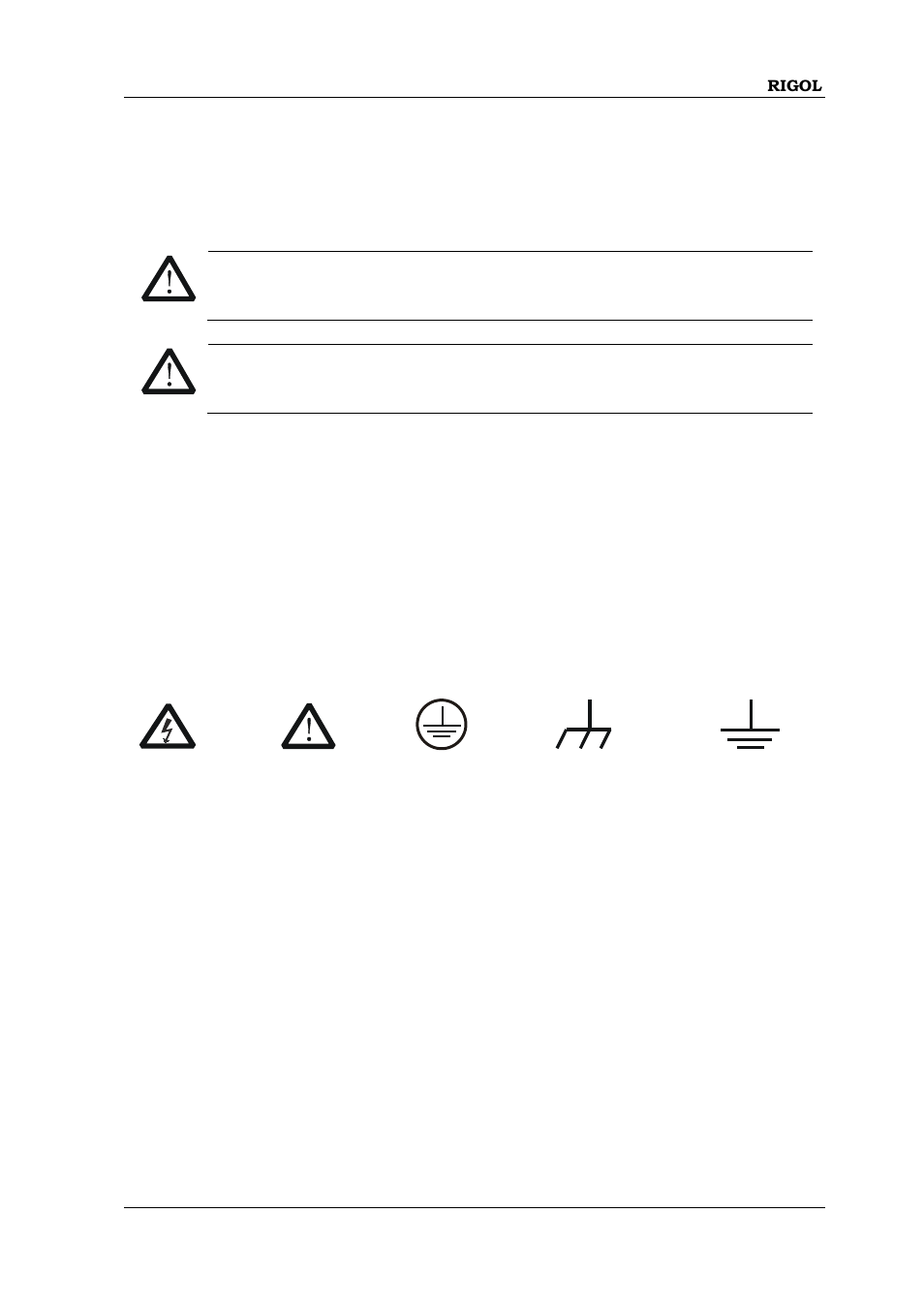 Sicherheits begriffe und symbole | RIGOL MSO/DS2000A Series User Manual | Page 9 / 317