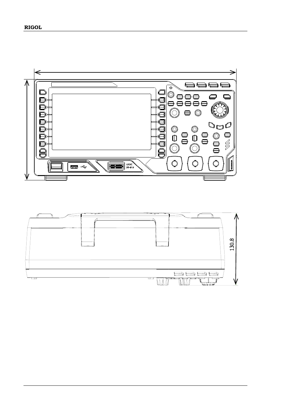 Appearance and dimensions | RIGOL MSO/DS2000A Series User Manual | Page 52 / 77