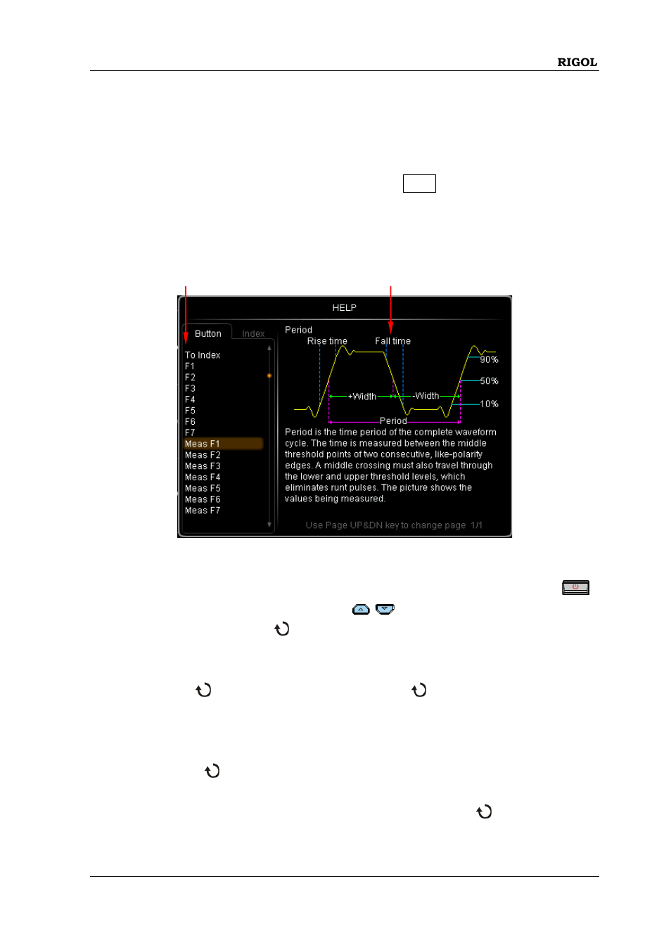 To use the built-in help system | RIGOL MSO/DS2000A Series User Manual | Page 75 / 77