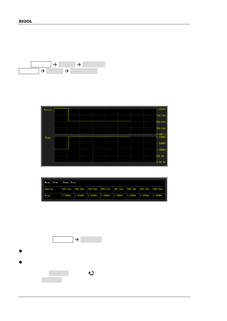 Measurement history, Measurement result display type, Measurement history -32 | Measurement result display type -32 | RIGOL MSO/DS1000Z Series User Manual | Page 146 / 270