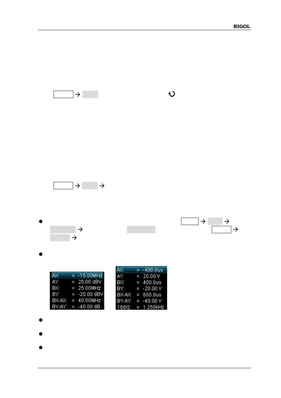 Cursor measurement, Manual mode, Cursor measurement -33 | Manual mode -33 | RIGOL MSO/DS1000Z Series User Manual | Page 147 / 270