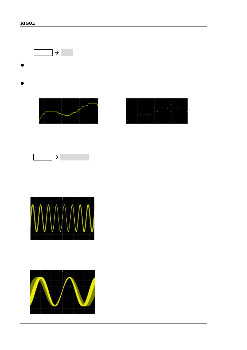 To select the display type, To set the persistence time, To select the display type -2 | To set the persistence time -2, Vectors, To set the, Persistence time, Set the persistence time | RIGOL MSO/DS1000Z Series User Manual | Page 194 / 270