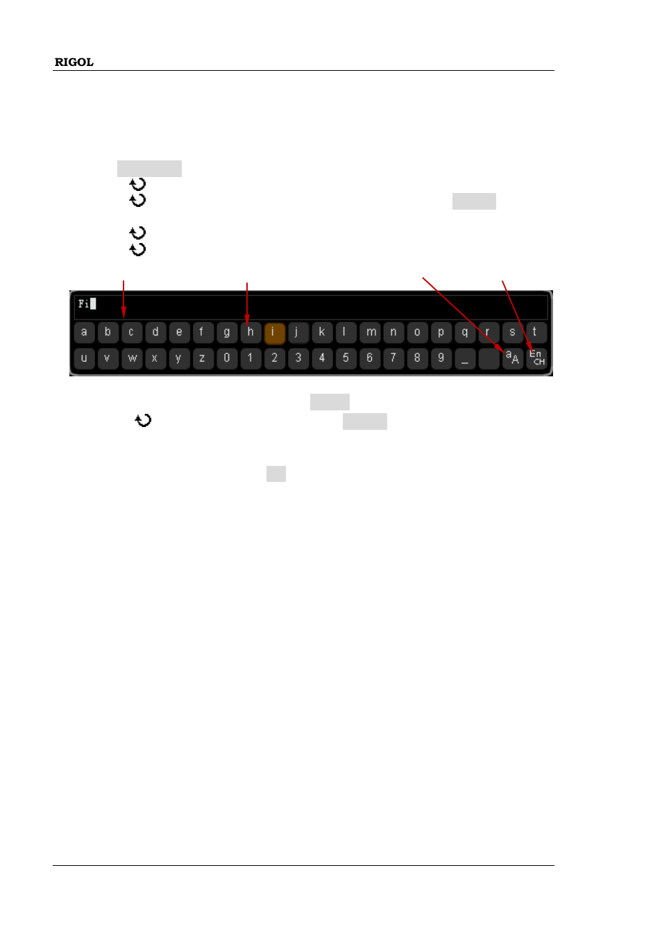 English input method | RIGOL MSO/DS1000Z Series User Manual | Page 222 / 270