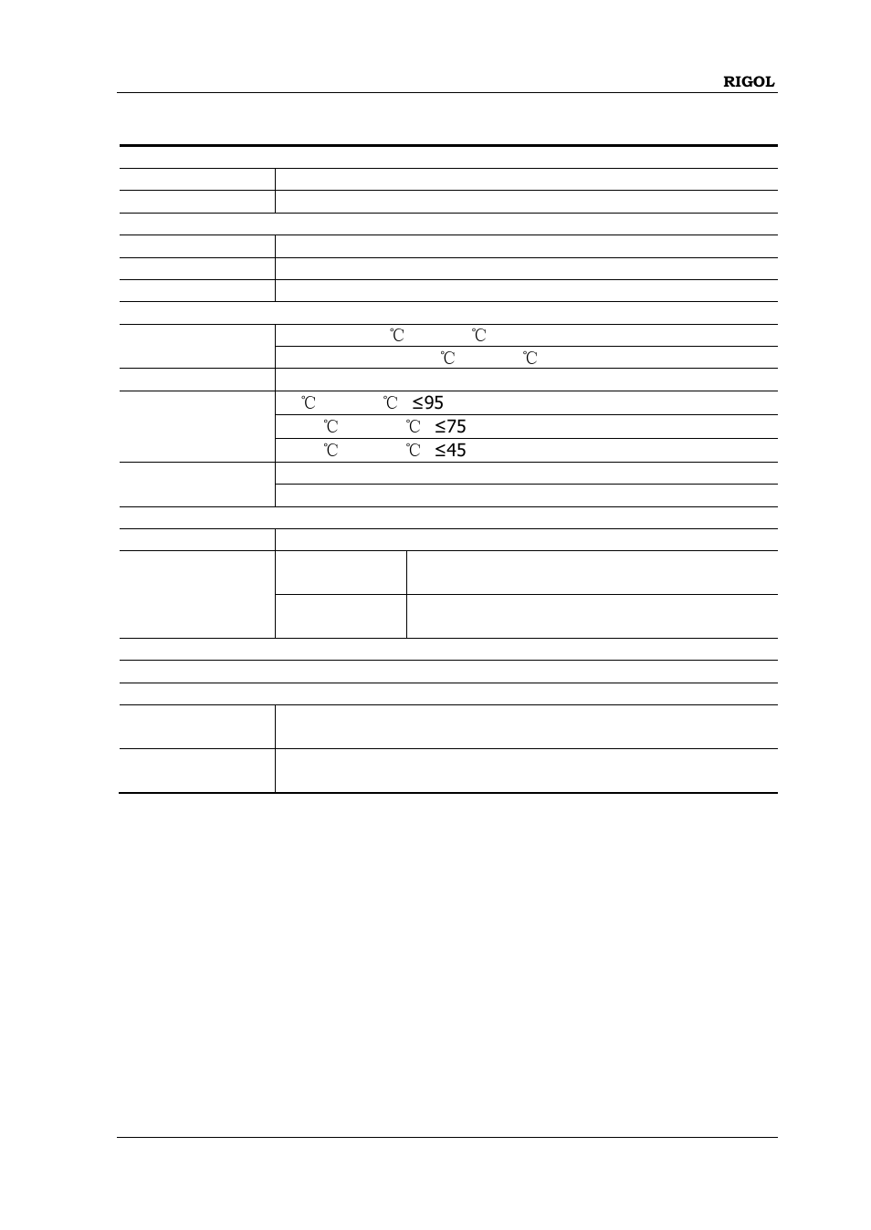 General specifications | RIGOL MSO/DS1000Z Series User Manual | Page 265 / 270