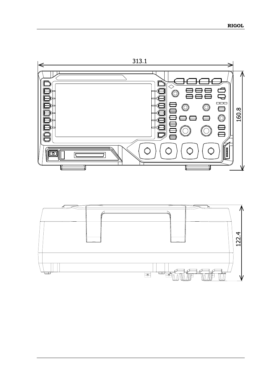 Appearance and dimensions, Appearance and dimensions -3 | RIGOL MSO/DS1000Z Series User Manual | Page 29 / 270