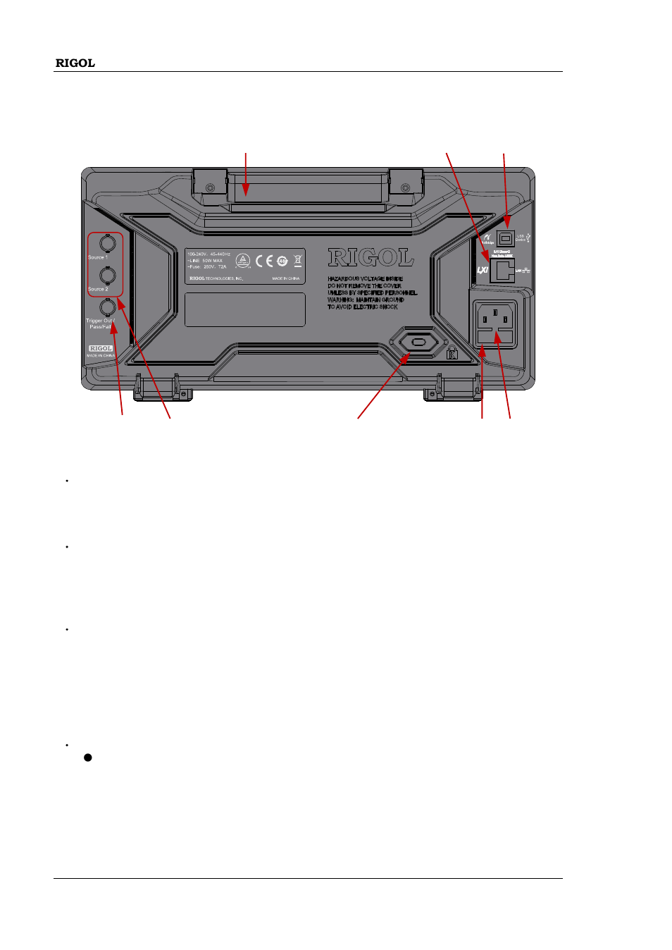 Rear panel overview, Rear panel overview -10 | RIGOL MSO/DS1000Z Series User Manual | Page 36 / 270