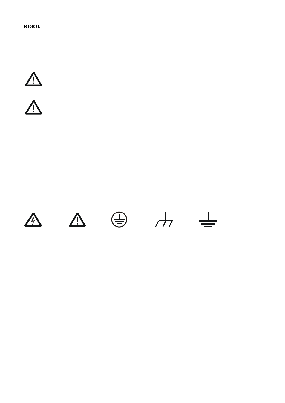 Safety terms and symbols | RIGOL MSO/DS1000Z Series User Manual | Page 6 / 270