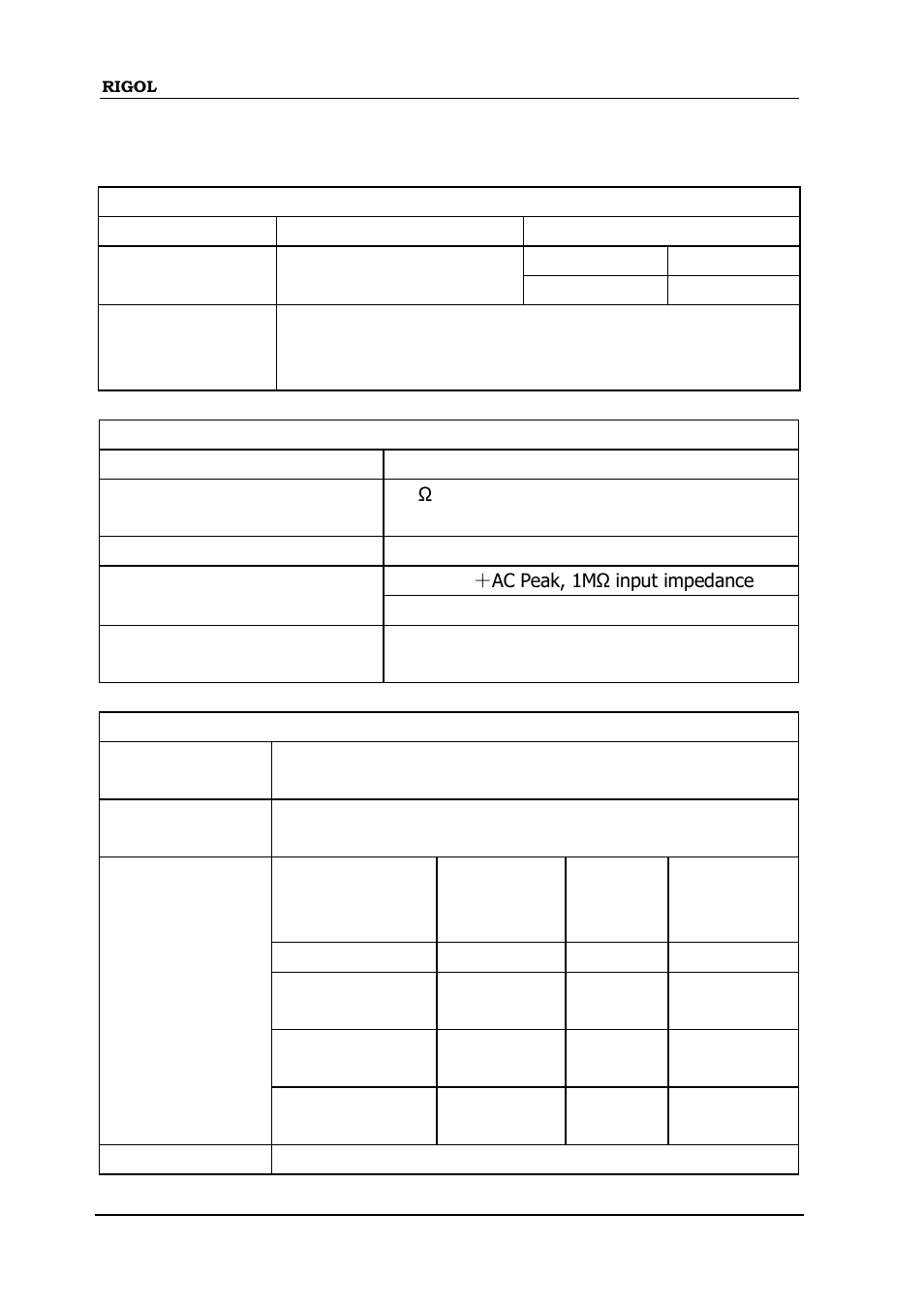 Specifications, Specifications -2 | RIGOL DS1000D User Manual | Page 154 / 166