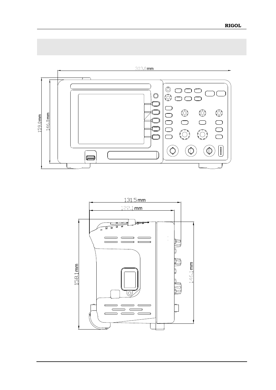Appearance and dimensions, Appearance and dimensions -7 | RIGOL DS1000D User Manual | Page 17 / 166