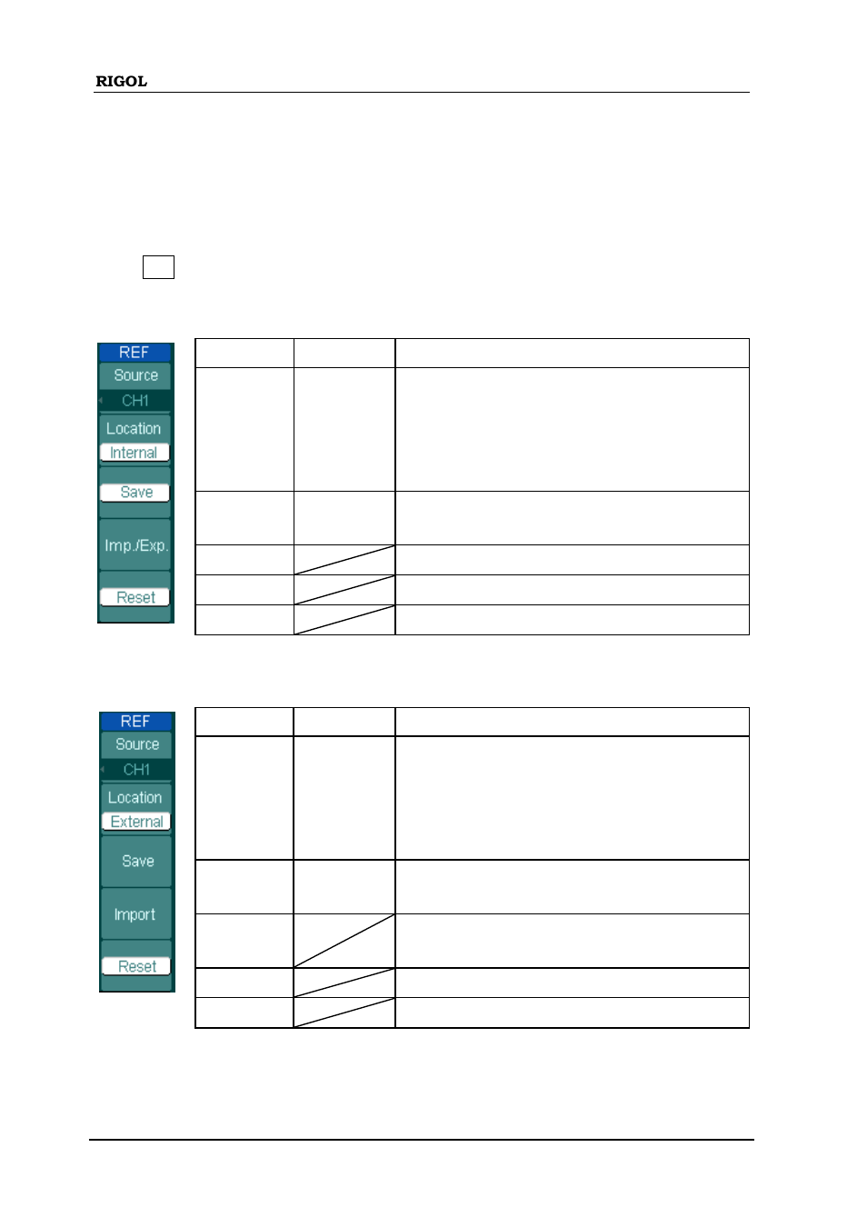 Ref function | RIGOL DS1000D User Manual | Page 44 / 166
