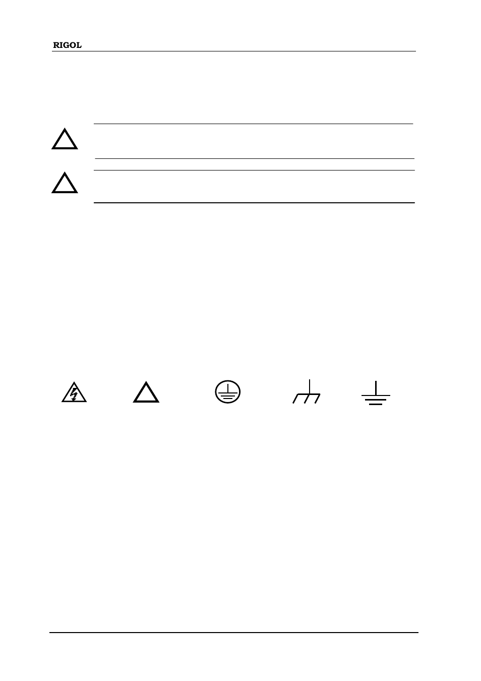 Safety terms and symbols | RIGOL DS1000D User Manual | Page 6 / 166