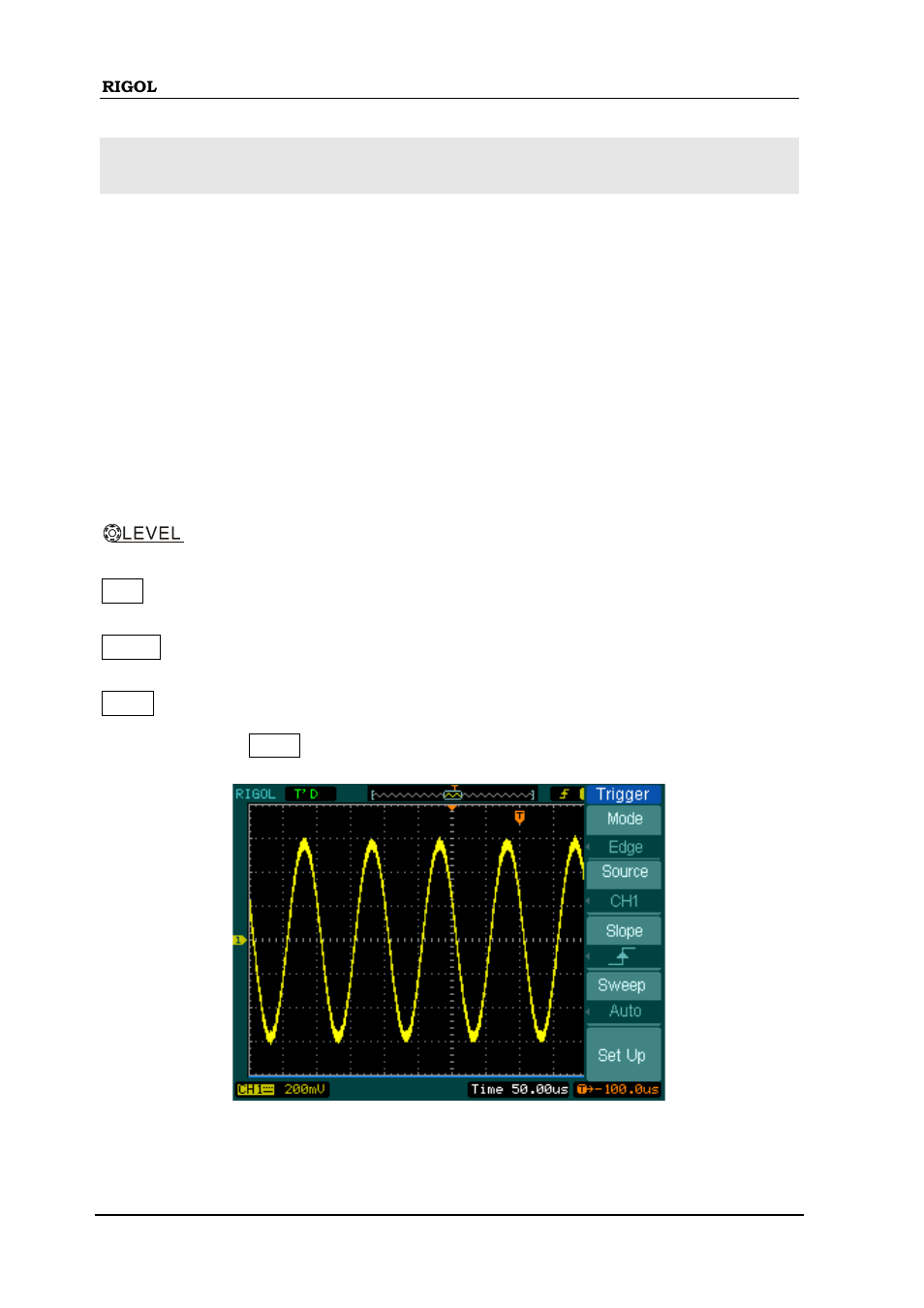 To set up the trigger system, To set up the trigger system -34 | RIGOL DS1000D User Manual | Page 64 / 166
