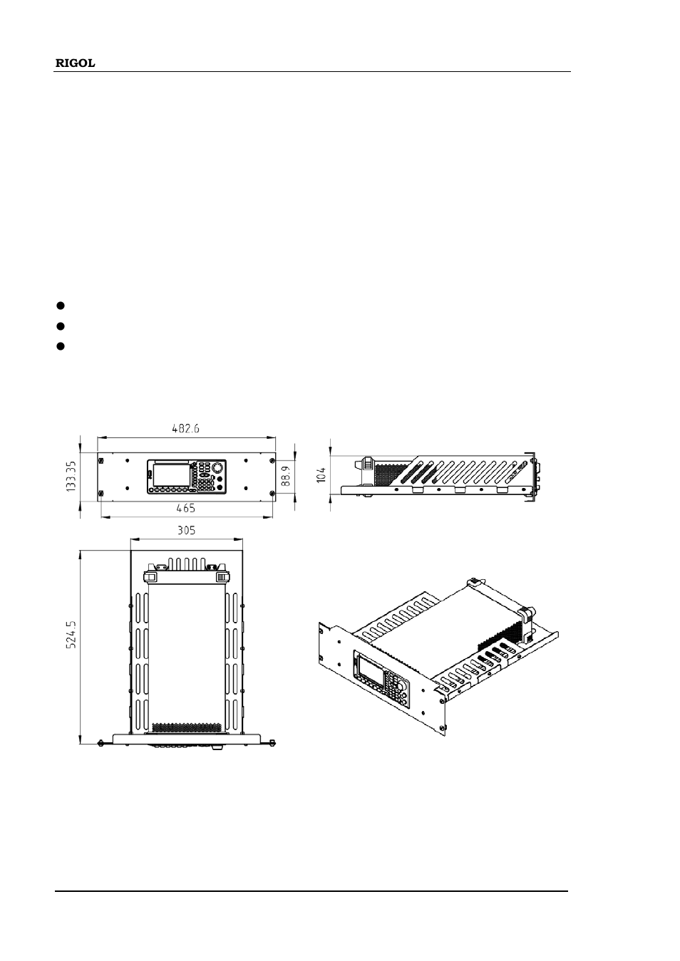 Installation tool, Space requirements for installation | RIGOL DG5000 Series User Manual | Page 42 / 224