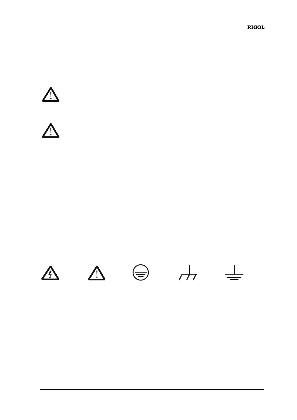 Safety terms and symbols | RIGOL DG5000 Series User Manual | Page 7 / 224