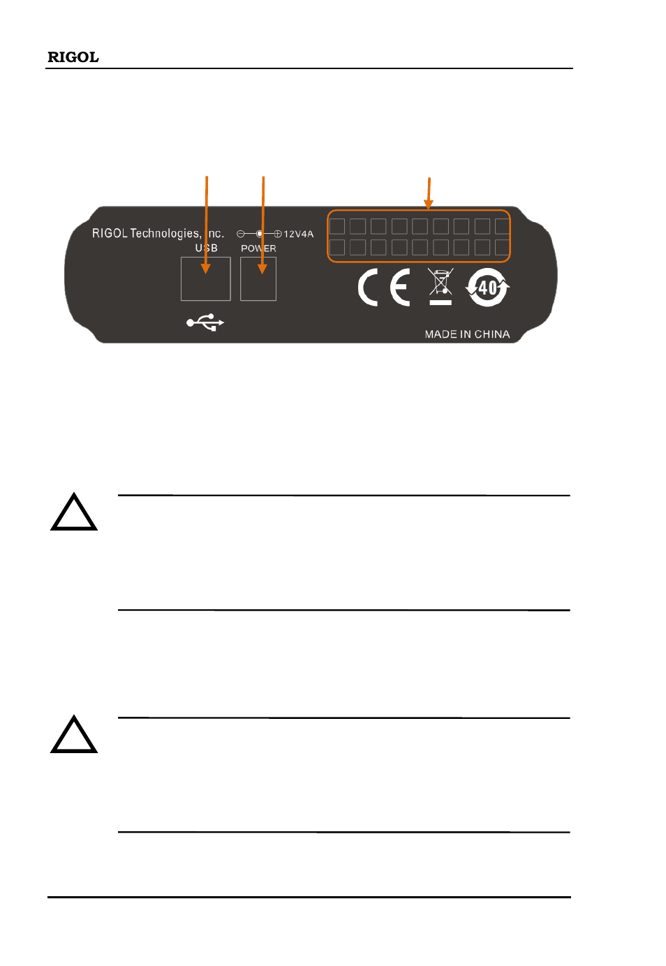 Rear panel, Rear panel -4 | RIGOL DG5000 Series User Manual | Page 14 / 38