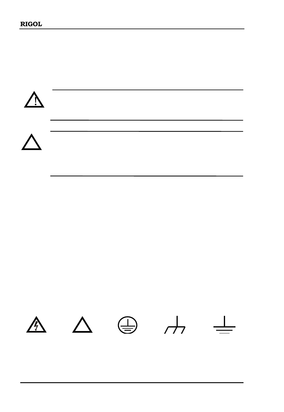 Safety terms and symbols | RIGOL DG5000 Series User Manual | Page 6 / 38